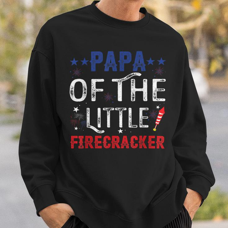 Papa Of The Little Firecracker 4Th Of July BirthdaySweatshirt Gifts for Him