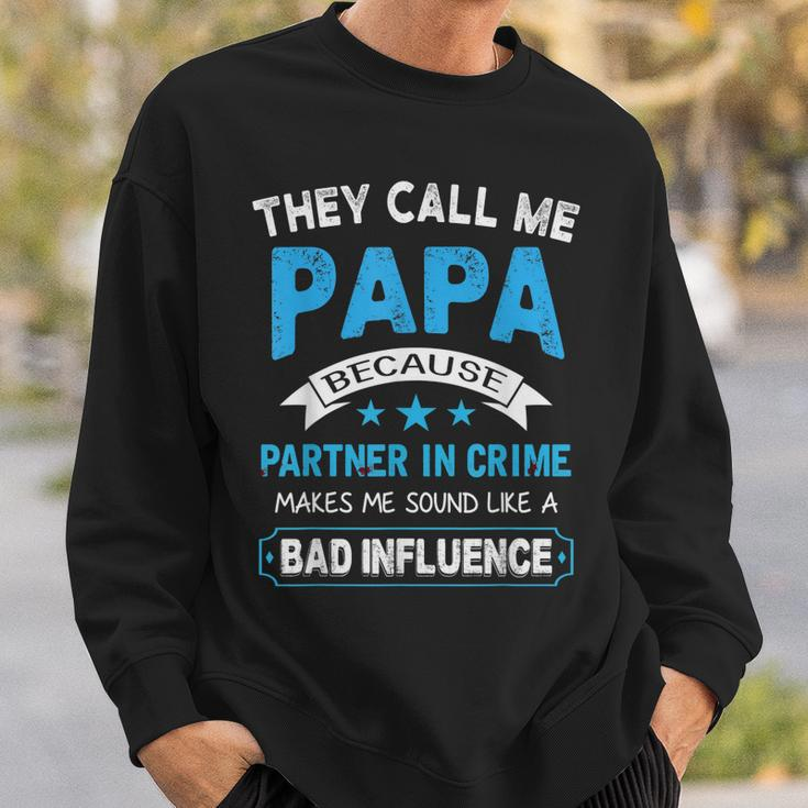 Papa Partner In Crime Grandpa Gift From Grandchildren Sweatshirt Gifts for Him