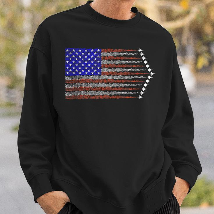 Patriotic 4Th Of July Usa American Flag Fighter Jets Sweatshirt Gifts for Him