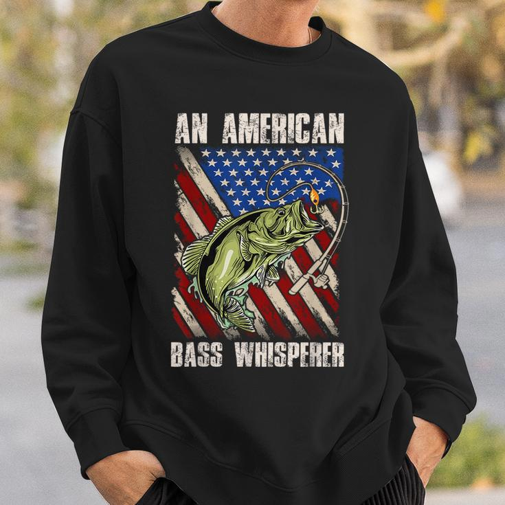 Patriotic Anglers American Bass Whisperer Fisherman Sweatshirt Gifts for Him