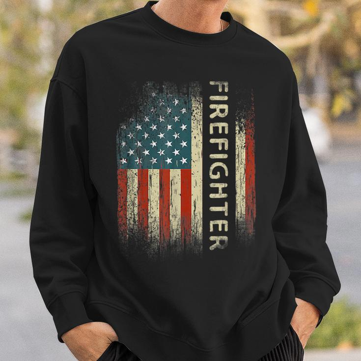 Patriotic Firefighter Gifts American Usa Flag Funny Gift For Mens Sweatshirt Gifts for Him