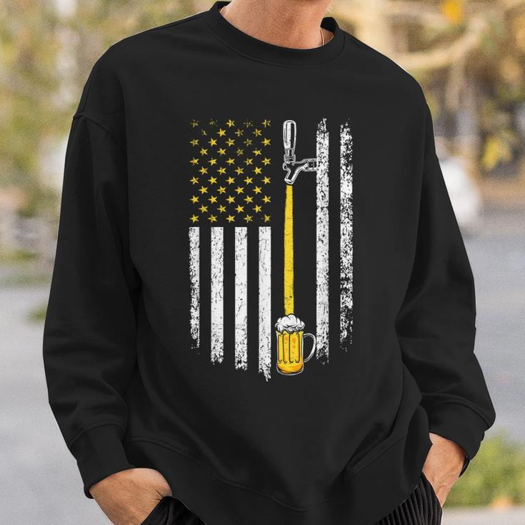 Patriotic Us Flag American Brewery Craft Beer Funny Men Sweatshirt Gifts for Him