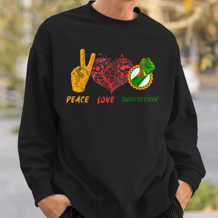 Peace Love Junenth Black History Pride African American Sweatshirt Gifts for Him
