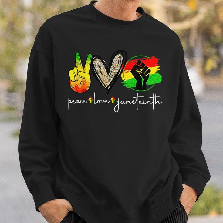Peace Love Junenth Fist Black Girl Black Queen & King Boy Sweatshirt Gifts for Him