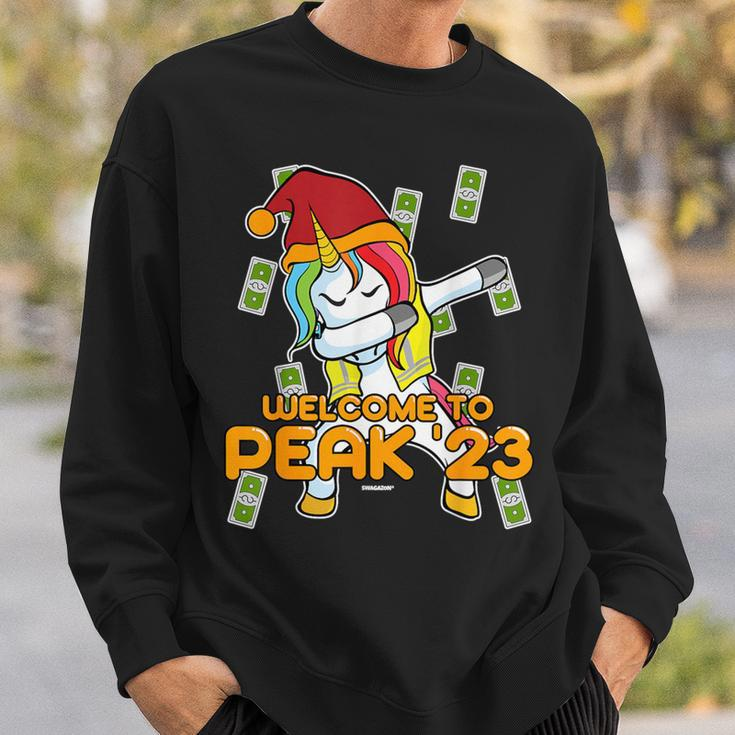 Peak 2023 Swagazon Associate Dabbing Unicorn Peak 23 Sweatshirt Gifts for Him
