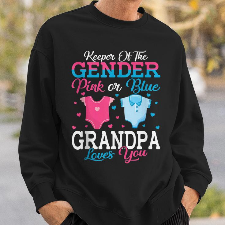 Pink Or Blue Grandpa Keeper Of The Gender Grandpa Loves You Sweatshirt Gifts for Him