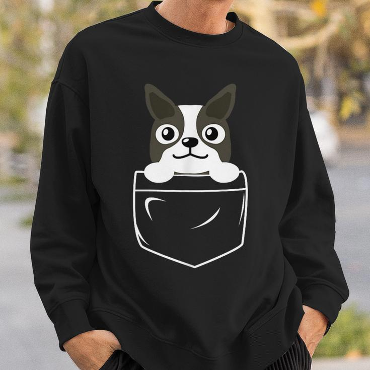 Pocket Boston Terrier Sweatshirt Gifts for Him