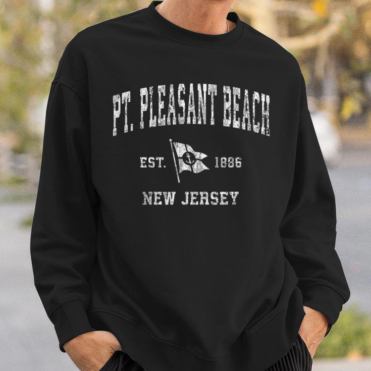 Point Pleasant Beach Nj Vintage Nautical Boat Anchor Flag Sweatshirt Gifts for Him