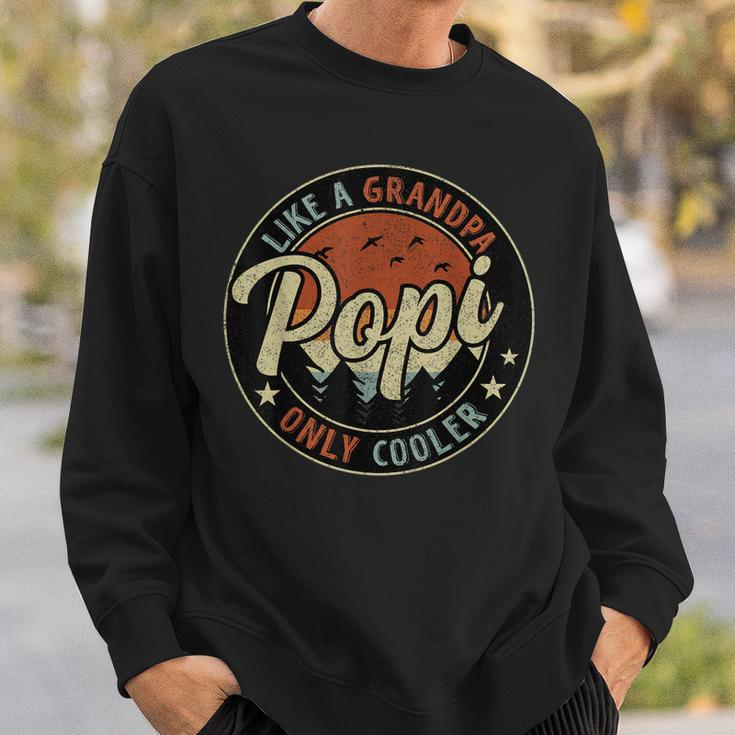 Popi Like A Grandpa Only Cooler Vintage Retro Fathers Day Sweatshirt Gifts for Him