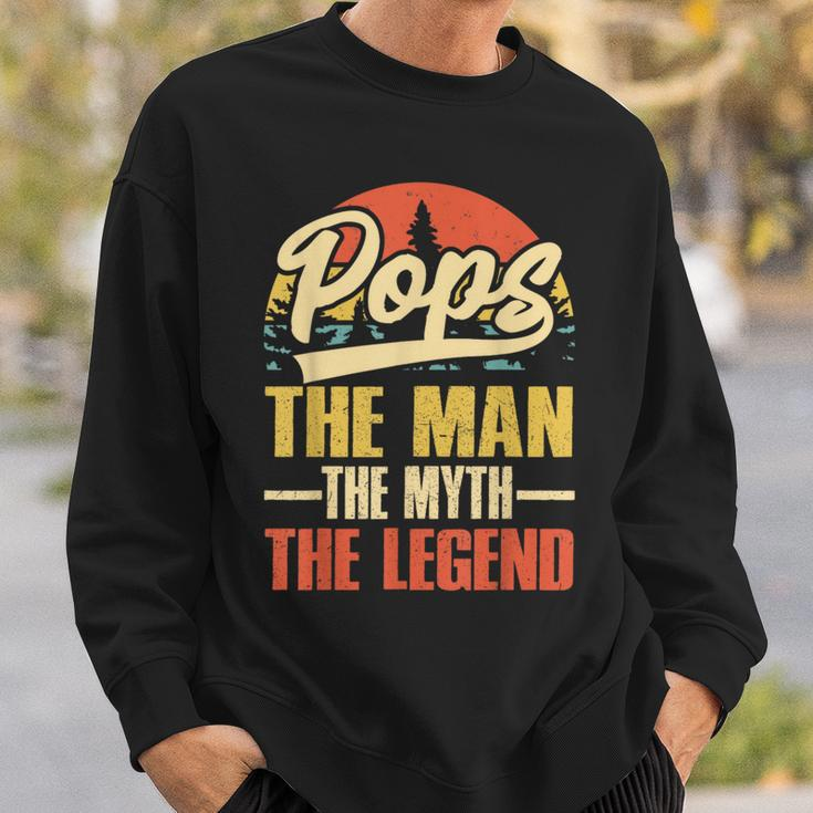 Pops Grandpa Dad Birthday Fathers Day Funny Men Legend Sweatshirt Gifts for Him