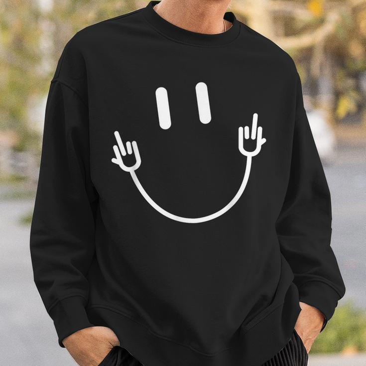 Power Socket Smile Middle Finger Hand Icon Meme Electrician Electrician Funny Gifts Sweatshirt Gifts for Him