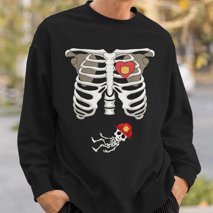 Pregnancy Skeleton Rib Firefighter Bump Sweatshirt Gifts for Him