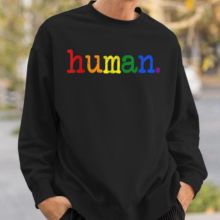 Pride Ally Human Lgbtq Equality Bi Bisexual Trans Queer Gay Sweatshirt Gifts for Him