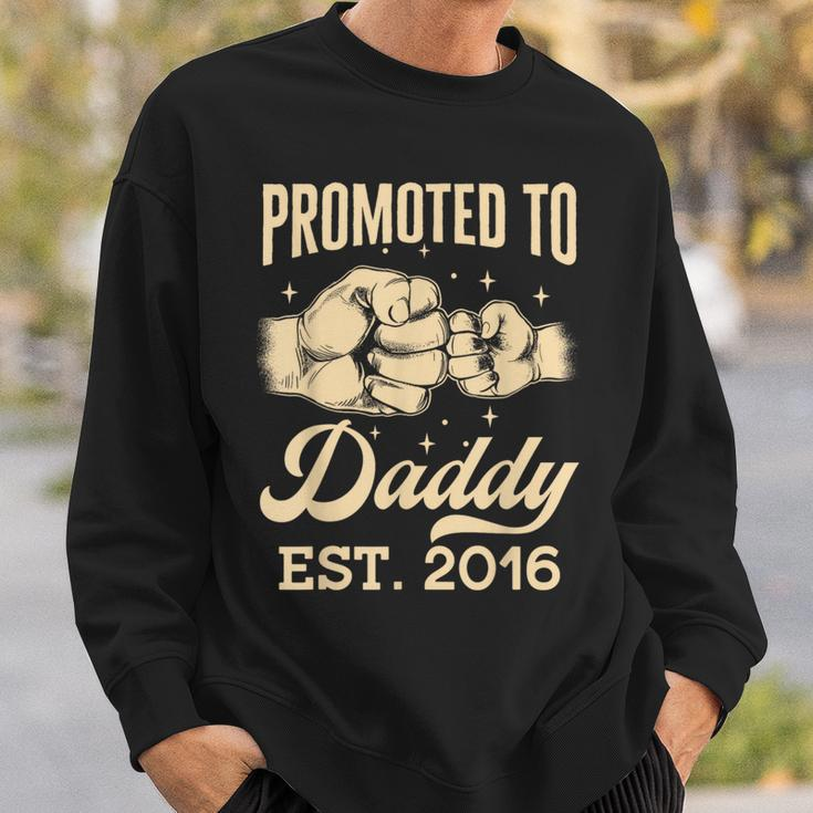 Promoted To Daddy Est 2016 First Time Dad Fathers Day Puns Sweatshirt Gifts for Him