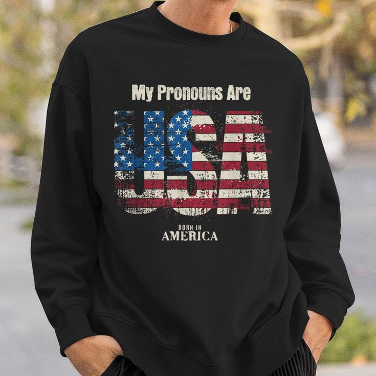 My Pronouns Are Usa 4Th Of July Celebration Proud American Sweatshirt Gifts for Him