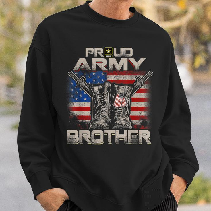 Proud Army Brother America Flag Us Military Pride Sweatshirt Gifts for Him