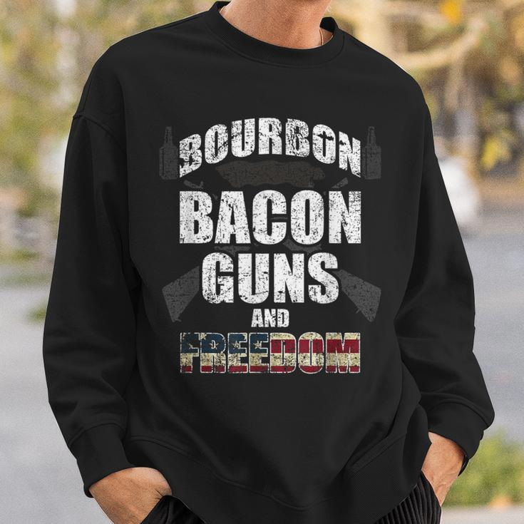 Proud Bourbon Bacon Guns Freedom Independence Day Sweatshirt Gifts for Him