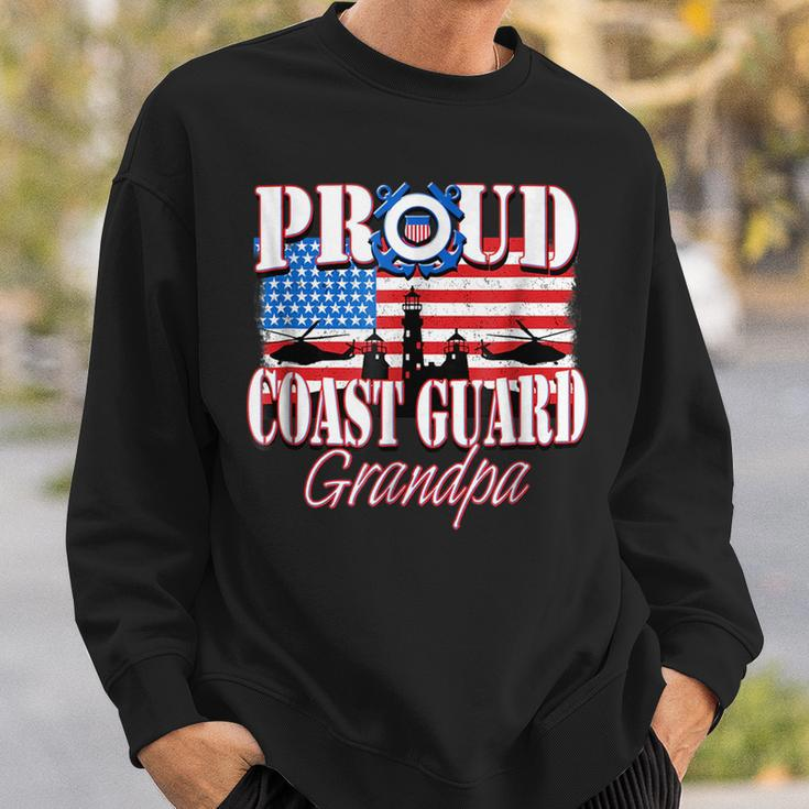 Proud Coast Guard Grandpa Usa Flag Men Grandpa Funny Gifts Sweatshirt Gifts for Him