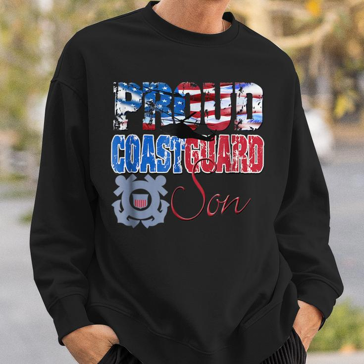 Proud Coast Guard Son Patriotic Usa Flag Men Patriotic Funny Gifts Sweatshirt Gifts for Him