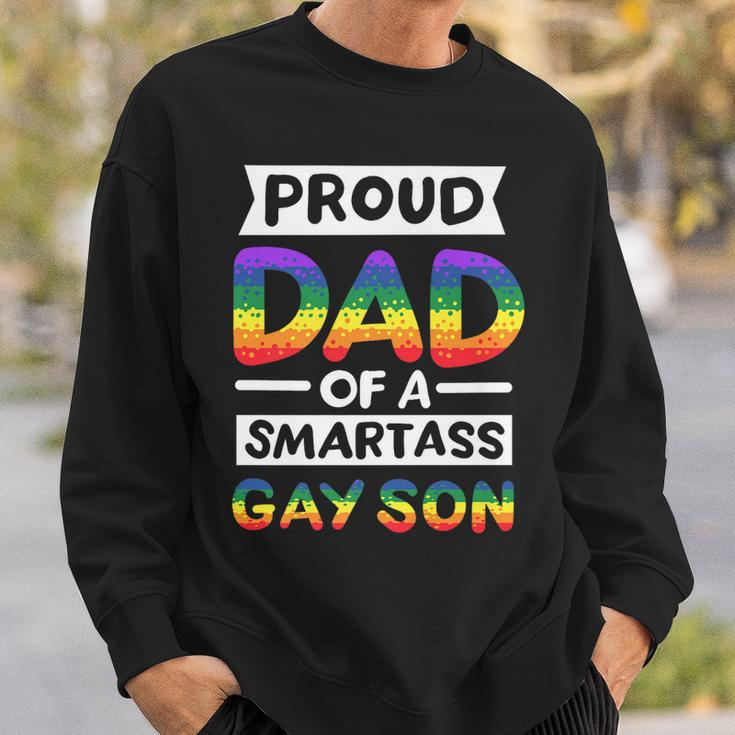 Proud Dad Of A Smartass Gay Son Funny Lgbt Pride Month Men Sweatshirt Gifts for Him