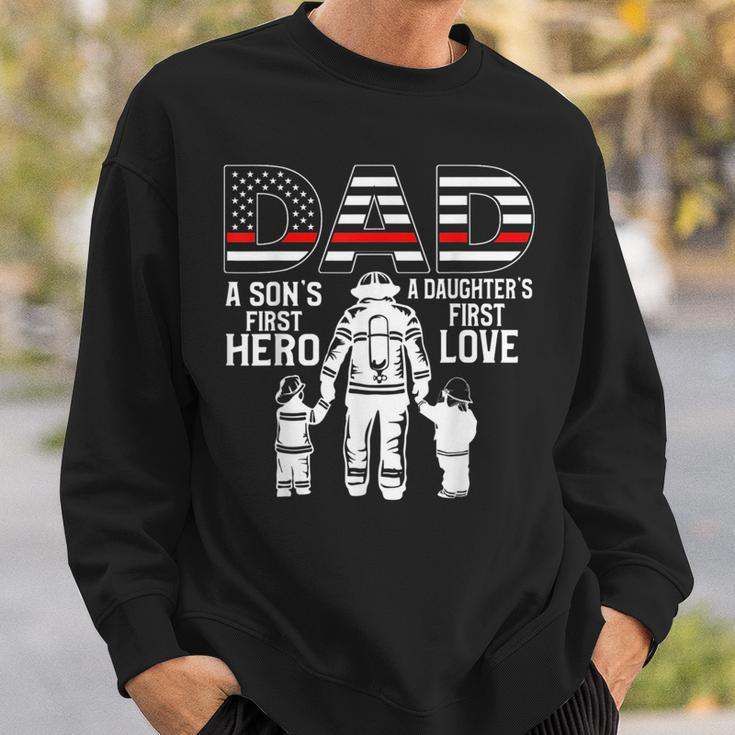 Proud Firefighter Dad Daddy Fireman Dad Father’S Day Men Sweatshirt Gifts for Him