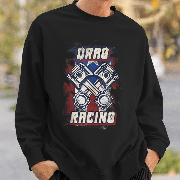 Puerto Rico Flag Drag Racing Fiebre Import Car Racers Racing Funny Gifts Sweatshirt Gifts for Him