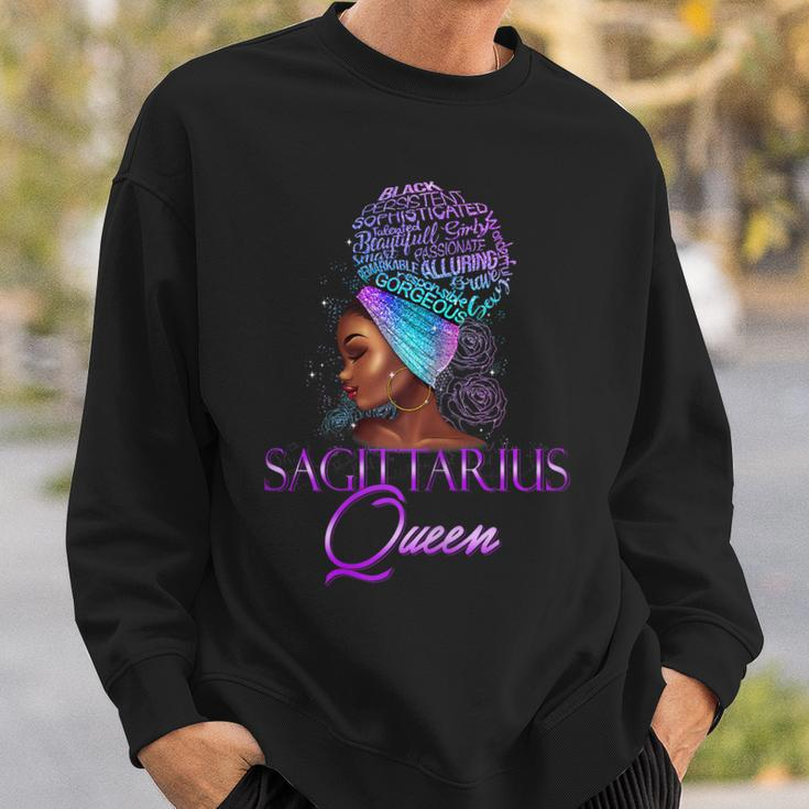 Purple Sagittarius Queen African American November December Sweatshirt Gifts for Him
