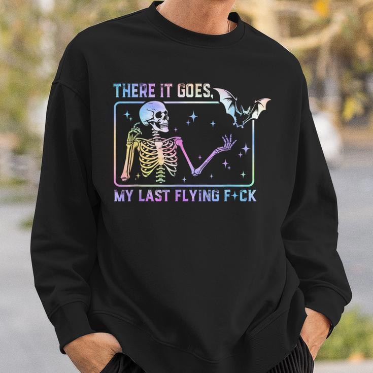 There It Goes My Last Flying Fuck Skeleton Tie Dye Sweatshirt Gifts for Him