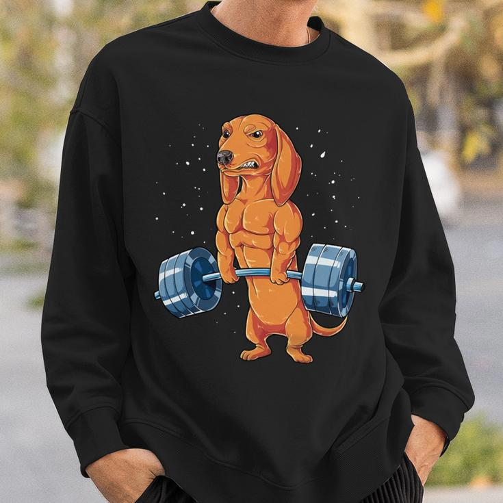 Red Dachshund Weightlifting - Mens Standard Sweatshirt Gifts for Him