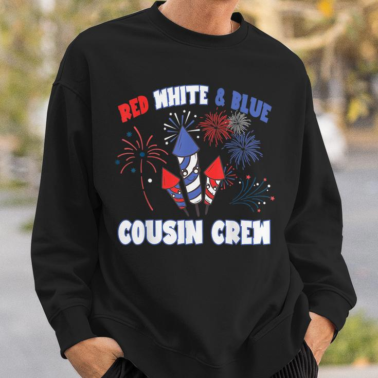 Red White & Blue Cousin Crew Fireworks Usa Flag 4Th Of July Sweatshirt Gifts for Him