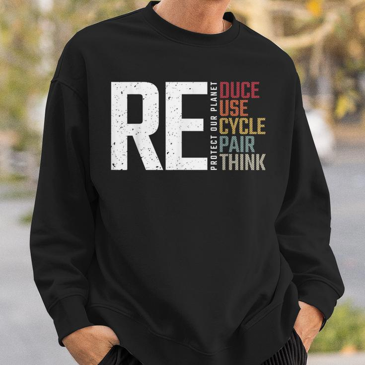 Reduce Reuse Recycle Rethink Repair Earth Day Environmental Sweatshirt Gifts for Him