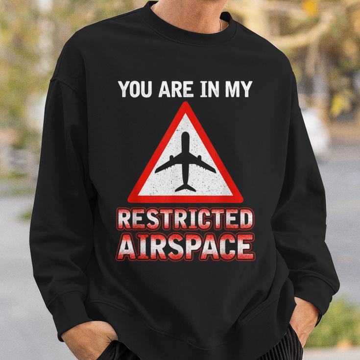 You Are In My Restricted Airspace Airplane Pilot Quote Sweatshirt Gifts for Him