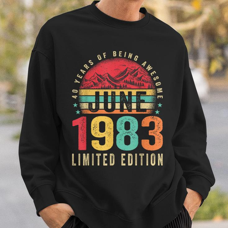 Retro 40Th Birthday Gifts Vintage Awesome Since June 1983 Sweatshirt Gifts for Him