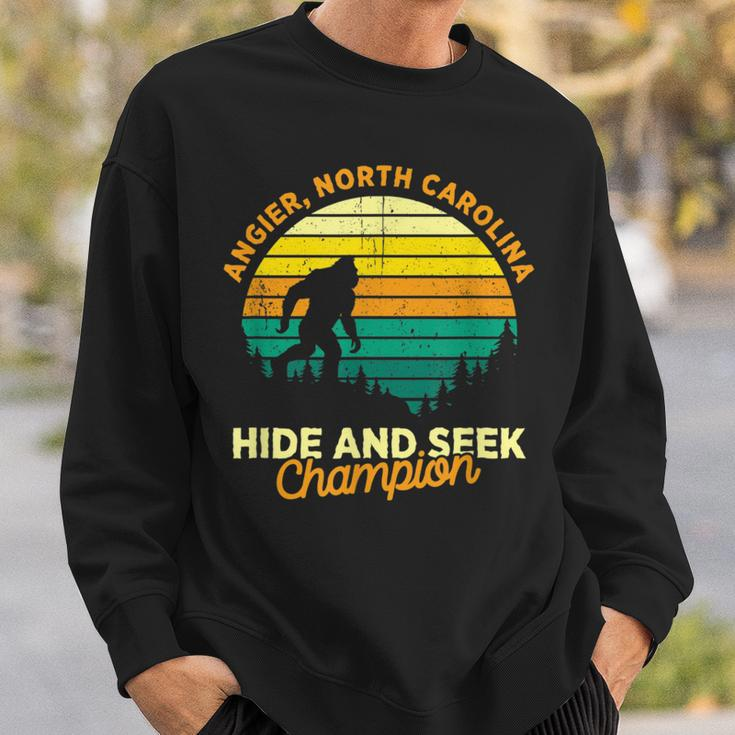 Retro Angier North Carolina Big Foot Souvenir Sweatshirt Gifts for Him