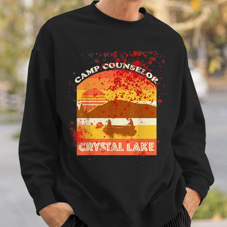 Retro Camp Counselor Crystal Lake With Blood Stains Counselor Sweatshirt Gifts for Him