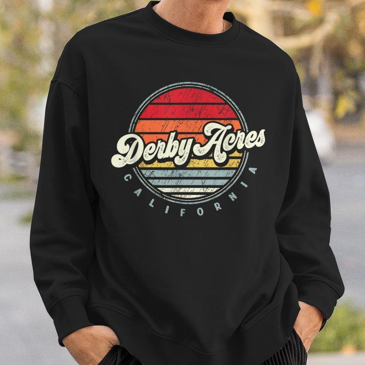 Retro Derby Acres Home State Cool 70S Style Sunset Sweatshirt Gifts for Him