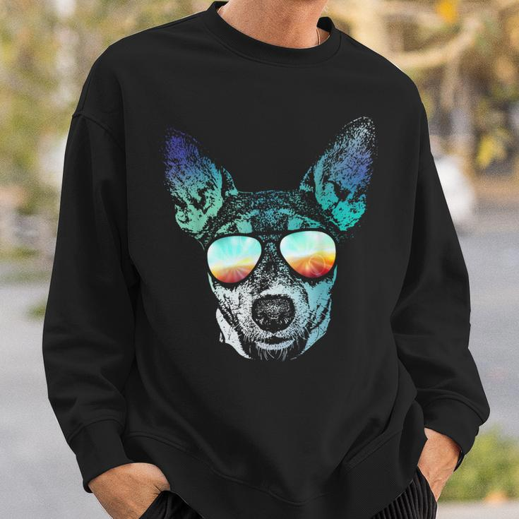 Retro Disco Dog Teddy Roosevelt Terrier Sweatshirt Gifts for Him