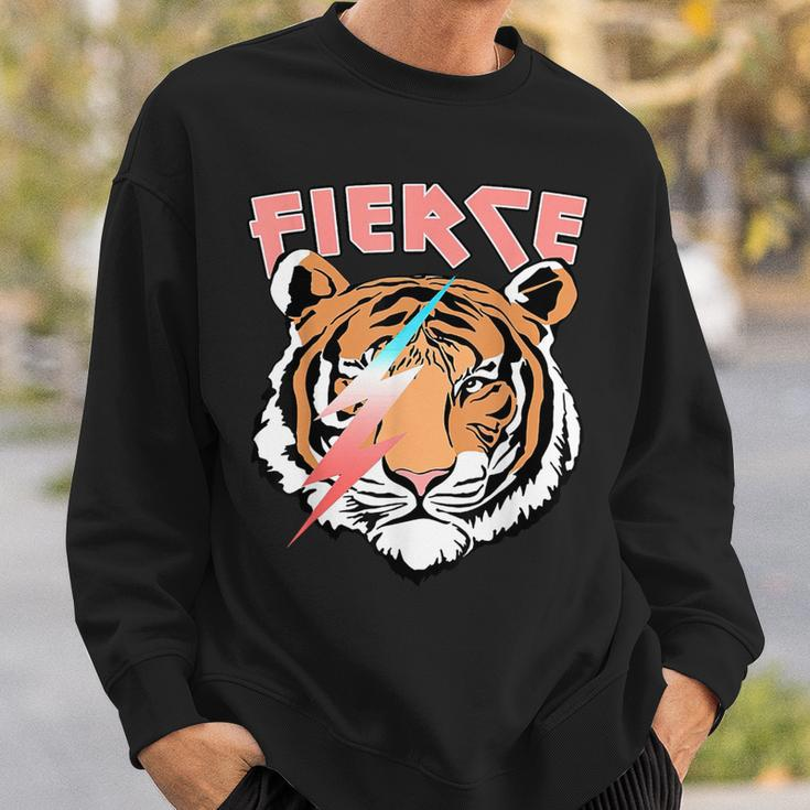 Retro Fierce Tiger Lover Lightning Sweatshirt Gifts for Him