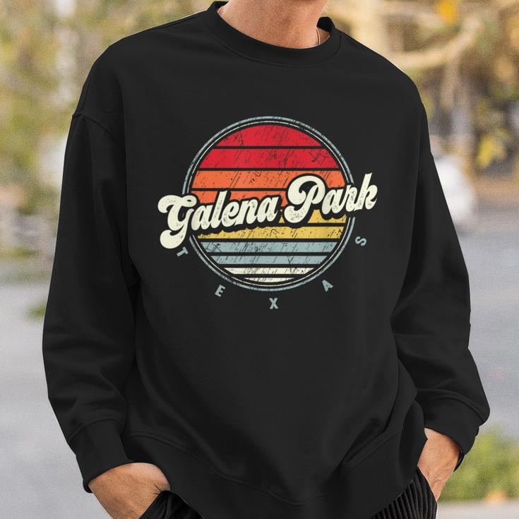Retro Galena Park Home State Cool 70S Style Sunset Sweatshirt Gifts for Him