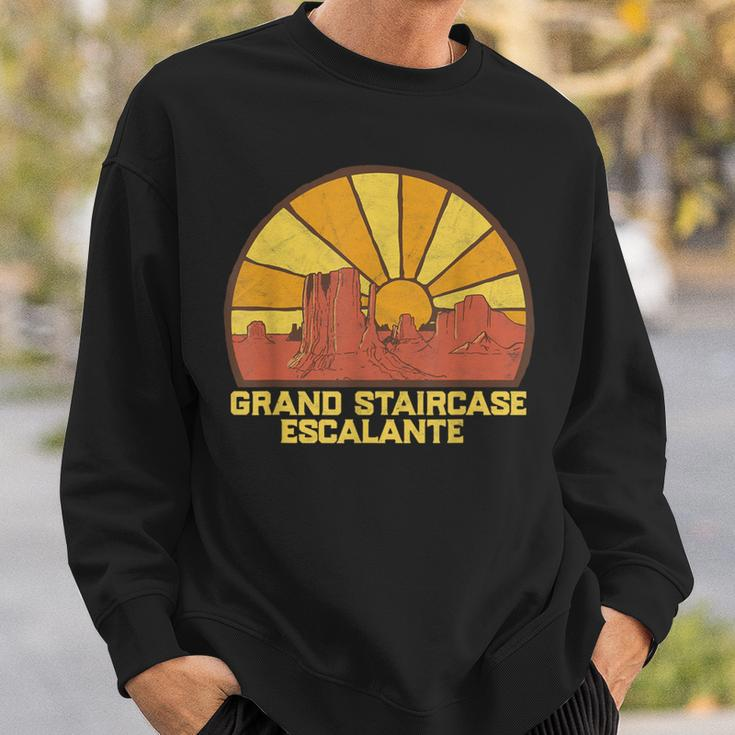 Retro Grand Staircase Escalante Sun Vintage Graphic Sweatshirt Gifts for Him