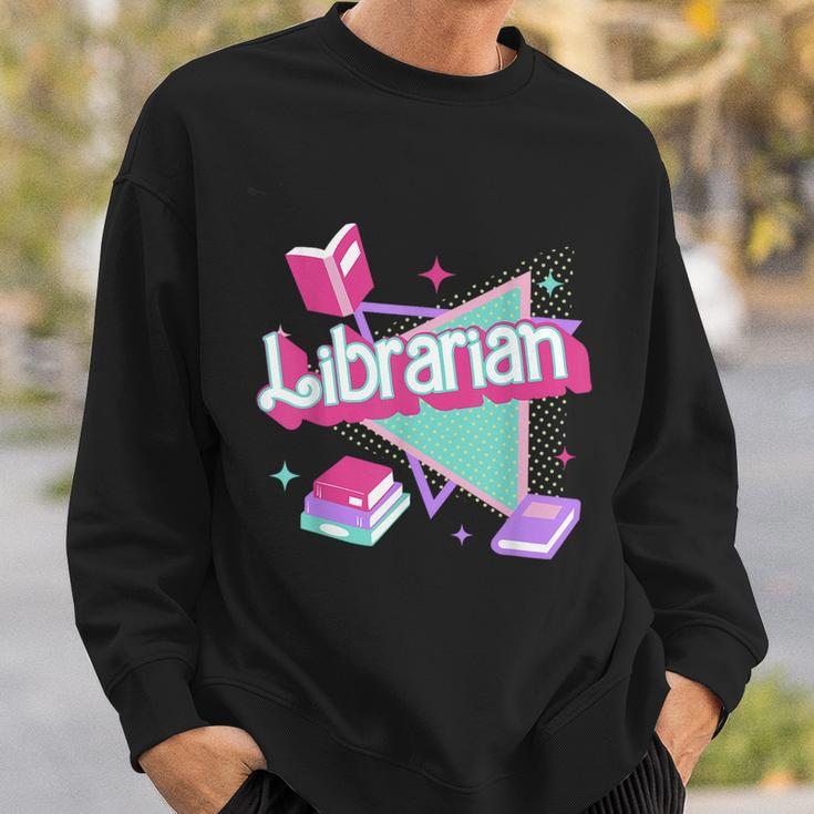 Retro Librarian 90S Library Staff Back To School Reading Sweatshirt Gifts for Him