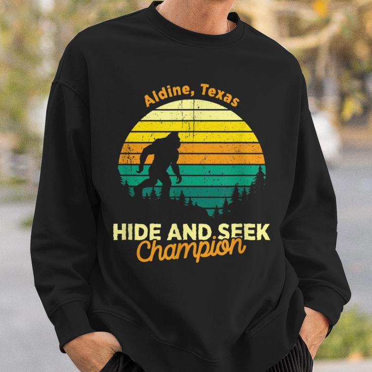 Retro Sasquatch Aldine Texas Bigfoot State Souvenir Sweatshirt Gifts for Him