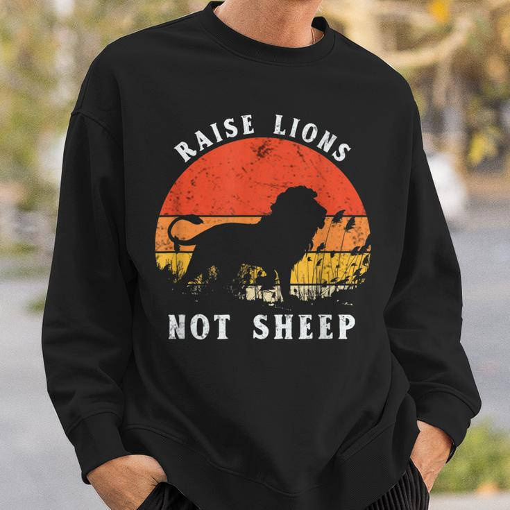 Retro Vintage Raise Lions Not Sheep Patriot Party Sweatshirt Gifts for Him