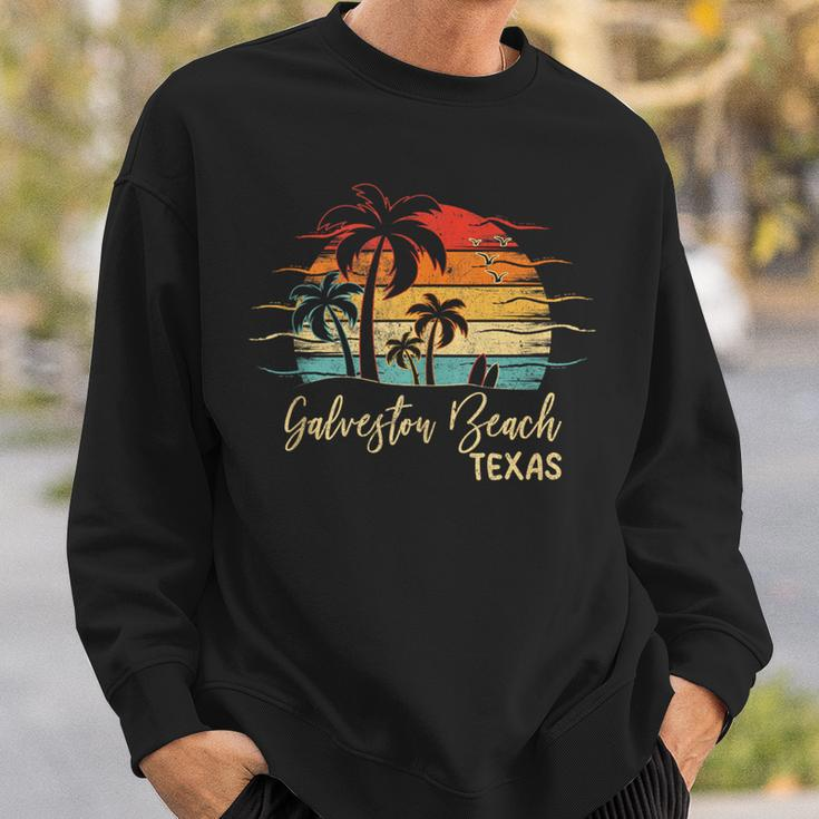 Retro Vintage Texas Galveston Beach Sweatshirt Gifts for Him