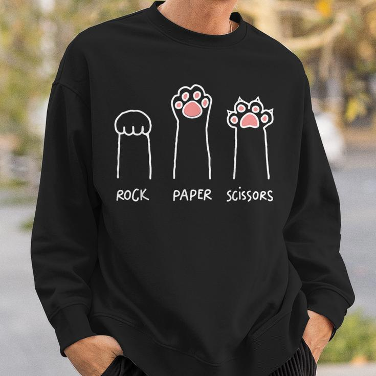 Rock Paper Scissors Cat Paws Cute Paw Kitten Paw Funny Cat Sweatshirt Gifts for Him