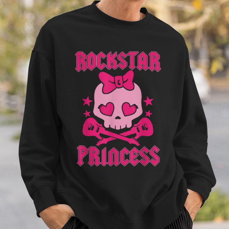Rockstar Princess Heavy Metal Pirate Skull Pink Sweatshirt Gifts for Him
