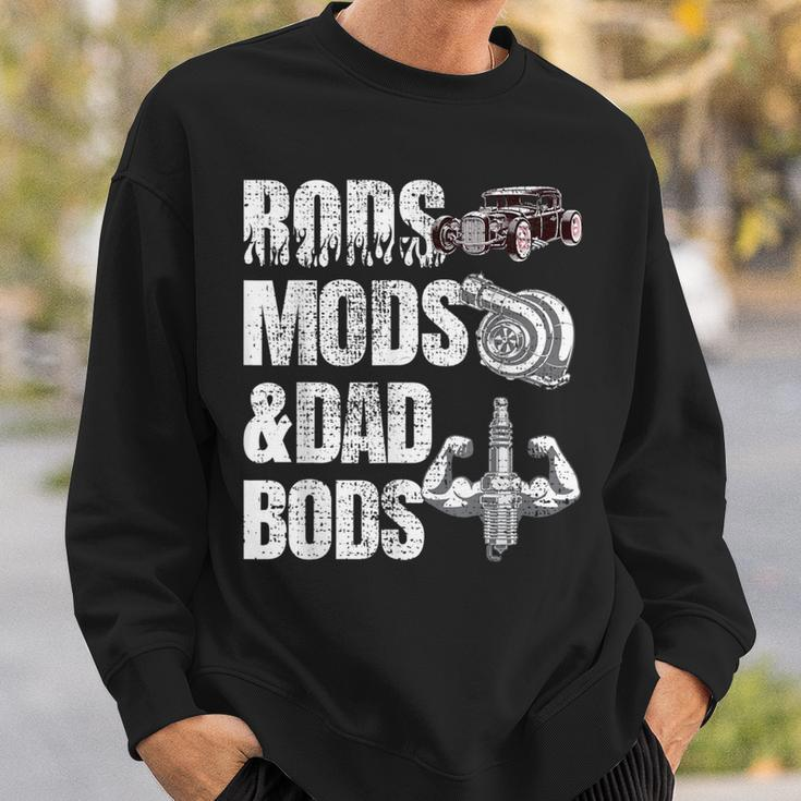 Rods Mods & Dad Bods Hot Rod Mechanic Fabricator Sweatshirt Gifts for Him
