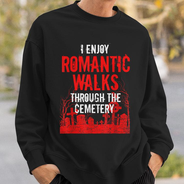 Romantic Walks Through Cemetery Death Horror Creepy 666 Creepy Sweatshirt Gifts for Him