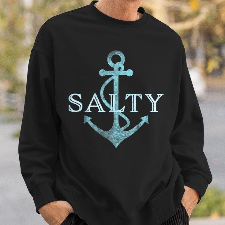 Salty Sailor Nautical Anchor Sweatshirt Gifts for Him