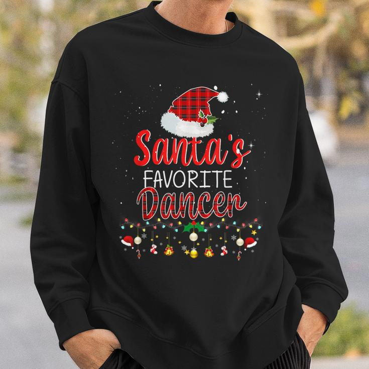 Santa's Favorite Dancer Plaid Holiday Family Matching Sweatshirt Gifts for Him